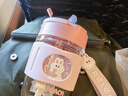 物生物（RELEA）玻璃杯咖啡杯吸管水杯女士高顏值耐高溫花茶杯宿舍辦公室便攜杯子 360ml櫻粉萌兔【高硼硅玻璃】 曬單實(shí)拍圖