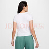 耐克(NIKE)春夏女短袖圓領(lǐng)T恤 運動(dòng)休閑 緊身衣FV5509-100 白S 曬單實(shí)拍圖