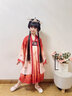 COMIC SOUL漢服女童春秋中國風(fēng)兒童新款古裝超仙襦裙古風(fēng)連衣裙小女孩公主裙 楓葉紅+大袖衫+贈品 160 適合身高150-165 曬單實拍圖