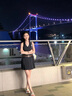 凱安尼（KAIANNI）無袖v領掛脖條紋連衣裙女夏季腰帶百褶裙短裙排扣a字裙子 藏藍色+腰帶 S 曬單實拍圖
