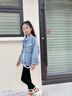 G.DUCKKIDS小黃鴨女童牛仔外套秋裝2024新款洋氣童裝韓版秋款中大童百搭上衣 藍(lán)色 120 cm 曬單實(shí)拍圖