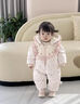班喜迪嬰兒羽絨服連體衣冬裝嬰幼兒衣服公主女寶寶白鴨絨連帽外出服冬季 粉色 80 曬單實拍圖