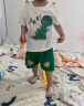 嘟嘟家宝宝男童套装夏季新款运动上衣短裤两件套儿童韩版婴儿衣服短袖wp 白底恐龙  110cm 实拍图