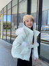 艾萊依（ERAL）羽絨服女柔美毛球短款羽絨服冬季甜美狐貍毛東方簡(jiǎn)奢風(fēng)外套 冰清藍 S 155【建議80-110斤】 曬單實(shí)拍圖