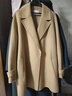 伊芙麗毛呢外套2022秋冬新款束腰高級感小個(gè)子短款雙面羊絨大衣女 自然駝 L 曬單實(shí)拍圖