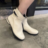 愛步（ECCO）靴子女 冬季簡約氣質(zhì)時尚百搭牛皮粗跟短靴女 雕塑222353 HL 石灰色22235301378 37 曬單實拍圖
