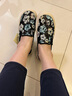 快樂(lè )瑪麗（J&M）單鞋女樂(lè )福鞋2025春夏季新款豆豆鞋厚底增高透氣懶人一腳蹬女鞋 黑色【春夏款/薄款】亮片 38 240mm 曬單實(shí)拍圖