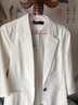 SXA香港潮牌薄款七分袖棉麻小西裝女新款短款西服百搭顯瘦職業(yè)小外套 白色 XXXL 曬單實(shí)拍圖
