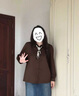 MsShe【絲巾翻領(lǐng)長(cháng)袖襯衫】大碼女裝2025秋裝胖mm顯瘦通勤上衣女 拿鐵色現貨 2XL 曬單實(shí)拍圖