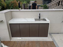 尤亞戶(hù)外操作臺鋁合金巖板洗手臺盆一體柜別墅花園防水防曬水槽儲物柜 棕色四門(mén)160鋁臺面銀色水槽 曬單實(shí)拍圖