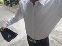 啄木鳥長袖襯衫男士裝免燙抗皺商務(wù)休閑黑白色短袖職業(yè)正裝襯衣上衣服 白色（長） L 曬單實拍圖
