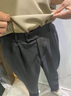 星禾萊夏季束腳西褲男九分休閑褲垂感修身魔術(shù)貼褲子潮流百搭松緊西裝褲 雙紐扣-黑色 38 (38) 建議175-190斤 曬單實(shí)拍圖