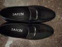 沙馳（SATCHI）男鞋新品商務(wù)休閑鞋打蠟皮頭層牛皮舒適透氣套腳男士皮鞋商場(chǎng)同款 單鞋款黑色 39 曬單實(shí)拍圖