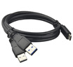 AOKO雙頭USB Type-C數(shù)據(jù)線供電數(shù)據(jù)線10Gbps高速傳輸移動硬盤數(shù)據(jù)線USB3.1 手機外接硬盤連接線雙USB-C 雙口USB款  0.6米 曬單實拍圖