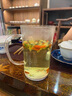 鑫璟仁玻璃綠茶杯高檔創(chuàng)意手繪陶瓷水杯帶把簡約杯家用透明泡茶杯耐高溫 清馨杯--花香蝶舞 曬單實(shí)拍圖