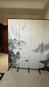 明鯨新中式屏風(fēng)隔斷折疊移動(dòng)水墨山水飛鶴辦公室茶樓裝飾遮擋折屏背景 胡桃木 1扇45*200CM 曬單實(shí)拍圖