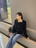 歌力思歌力思秋冬新款羊毛羊絨小香風(fēng)外套女EWB351T01000 經(jīng)典黑 S 曬單實(shí)拍圖