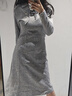 妙奕嘉長(cháng)袖連衣裙秋季新款裙子女配大衣高級感打底長(cháng)裙修身顯瘦小個(gè)子 灰色綁繩衛衣長(cháng)裙 S 【建議90-105斤】 曬單實(shí)拍圖