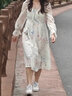 多菲尼森碎花連衣裙女春季長(zhǎng)袖2024新款女裝甜美氣質(zhì)法式初戀溫柔風(fēng)顯瘦 碎花連衣裙女 碎花 L 曬單實(shí)拍圖