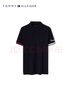 TOMMY HILFIGER【透氣舒適】夏季男珠地網眼撞色袖口休閑翻領短袖T恤POLO30764 藏青色DW5 M （推薦：130-140斤） 曬單實拍圖