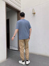 HUGO【100%棉 男女同款】春夏棉質針織寬松情侶短袖T恤 462-藍灰色 L 曬單實拍圖