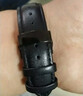 卡特文適配飛亞達(dá)攝影師天王GS3851B系列頭層牛皮表鏈男女真皮手表帶 黑色黑線 黑色蝴蝶扣 20mm 曬單實(shí)拍圖
