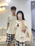 點嬈情侶睡衣夏季純棉卡通短袖睡衣情侶裝一男一女睡裙家居服兩件套裝 H2 8832 M 女+L男 曬單實拍圖