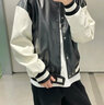 GXG男裝 商場(chǎng)同款pu棒球服夾克外套 2023年秋季新款GEX12113553 黑色 XL 曬單實(shí)拍圖