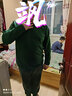 胖哥哥大碼男裝胖子長(cháng)袖t恤男春秋季潮流圓領(lǐng)休閑打底體恤衫男士加肥加大肥佬胖子男上衣 綠+藍 3XL【190-210斤】 曬單實(shí)拍圖