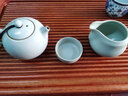 陶立方 汝窯陶瓷公道杯手工開(kāi)片富貴茶海汝瓷功夫茶具配件茶壺 TF-5107 天青如意茶海 曬單實(shí)拍圖