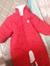 童泰秋冬季加厚婴儿衣服3月-2岁宝宝夹棉对开拉链连帽外出连体哈衣 红色 80cm 实拍图