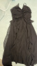 妍莉芬（yanlifen）裙子女2024年夏季法式御姐风黑色吊带连衣裙收腰显瘦海边沙滩长裙 黑色连衣裙(送花朵) M 实拍图