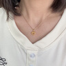 中國黃金鈴鐺愛心黃金項鏈女18K金吊墜套鏈七夕情人節(jié)禮物送女友老婆生 18k織心鈴鐺吊墜 贈銀鏈 曬單實拍圖