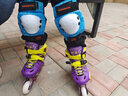 樂(lè )秀（ROADSHOW） 溜冰鞋兒童全套裝初學(xué)者閃光一體刀架旱冰鞋男女RX1S直排輪滑鞋 紫黃八輪全閃3D套裝【送禮包】 S (28-31適合2-5歲) 曬單實(shí)拍圖