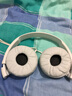 承策 適用SONY索尼MDR-ZX110 ZX300耳機(jī)套V300 V150耳罩zx100頭戴式降噪耳機(jī)罩隔音海綿套專用耳機(jī)配件 白色青蛙皮耳套一對【皺皮】 曬單實(shí)拍圖