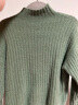 伊芙丽（eifini）2022冬装新款半高领坑条宽松棉羊毛针织毛衣女 雾蓝 155/80CM/S 晒单实拍图