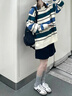 詩(shī)丹蕊慵懶風(fēng)條紋毛衣女秋冬2024新款日系復(fù)古小個(gè)子軟糯套頭針織衫上衣 圖片色 均碼 曬單實(shí)拍圖