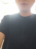 賓色220g重磅純棉T恤男士短袖夏季寬松新疆棉體恤衫全棉圓領(lǐng)純色半袖 黑色 XL 【130-150斤】 曬單實拍圖