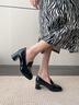 達芙妮單鞋女一腳蹬皮鞋粗跟2025夏季新款高跟鞋方頭樂(lè )福鞋職業(yè)工作女鞋 黑色BN4622404049 37 曬單實(shí)拍圖