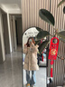 鴨鴨（YAYA）羽絨服女中長款2024冬季新款韓版極寒時尚寬松連帽收腰顯瘦外套 咖色 S 【建議體重80-100斤】 曬單實拍圖