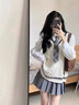 鹿依檸連衣裙女秋冬2024新款女裝韓系減齡?；▽W(xué)姐學(xué)院風(fēng)jk制服套裝裙子 馬甲+襯衫+百褶短裙 M 曬單實(shí)拍圖