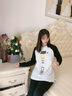 嬌銀春夏季外穿月子服春秋純棉產(chǎn)后產(chǎn)婦哺乳家居服孕期孕婦睡衣女套裝 黑白 M（建議體重100-120斤左右穿） 曬單實(shí)拍圖