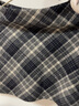 EGGKA 高腰a字半身裙秋冬新款顯瘦格子短裙小個(gè)子棕色毛呢裙子 深藍 M 曬單實(shí)拍圖