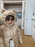 高梵黑金兒童鵝絨服新款加厚男女童立體小熊耳朵羽絨服YT經(jīng)典咖金110 曬單實(shí)拍圖