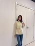 Mom Jane哺乳上衣秋衣孕婦裝打底衫長(cháng)袖外出喂奶高領(lǐng)春秋款免穿內衣月子服 豆蔻綠-100棉-220g略厚-附贈罩杯 XL 曬單實(shí)拍圖