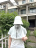 易茶遮臉?lè )罆穹雷贤饩€(xiàn)女遮陽(yáng)帽披肩騎車(chē)夏季面紗護頸全臉透氣防曬面罩 白色 均碼 曬單實(shí)拍圖