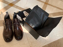 茫云布洛克雕花男靴厚底增高鞋 英倫風(fēng)馬丁靴復古潮流皮靴 深棕色 40 曬單實(shí)拍圖