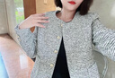 clotho Rennie品牌女裝小香風(fēng)外套女2025春秋季新款時(shí)尚氣質(zhì)小個(gè)子短款西裝上衣 白格 M 曬單實(shí)拍圖