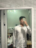 【兩件套】花花公子純色長(cháng)袖襯衫套裝男2022夏季新款薄款九分西褲男長(cháng)褲修身韓版襯衣商務(wù)休閑褲一套搭配 CY001白+8096長(cháng)褲黑 L 曬單實(shí)拍圖