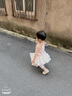 幼歌（YOUGE）女寶寶森系甜美娃娃領(lǐng)襯衫兒童溫暖花朵毛衣馬甲套裝潮 米白襯衫 110 cm 曬單實(shí)拍圖